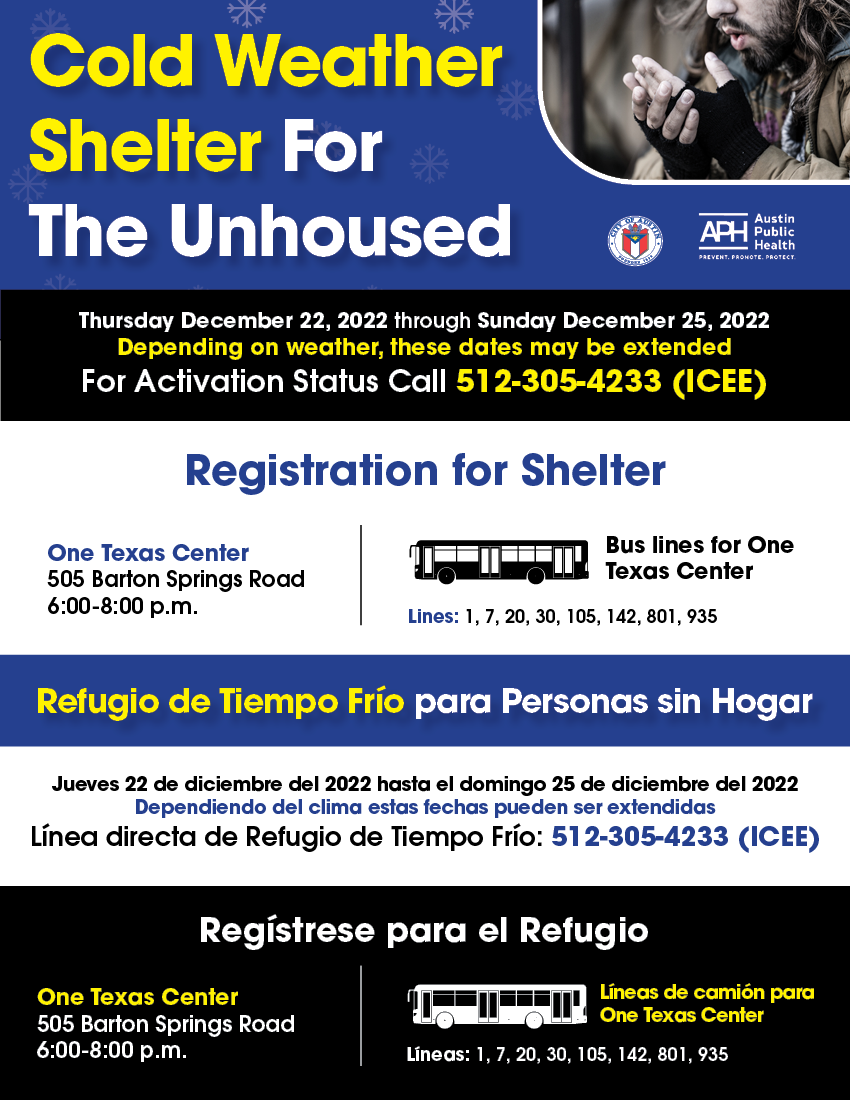 City Of Austin Opening Cold Weather Shelters Starting Tomorrow Night ...